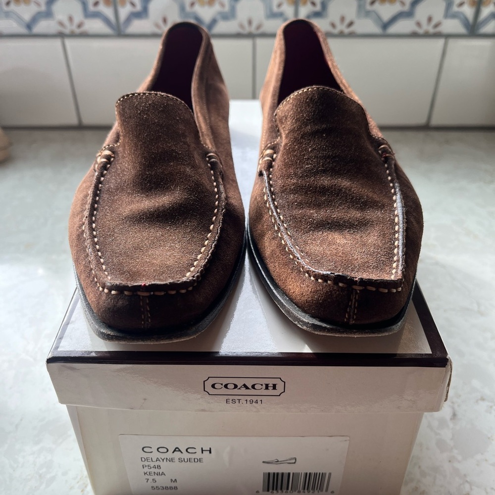 Coach Women’s Brown Suede Loafers